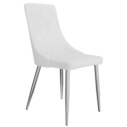 Devo Mid-Century Modern Side Chair, in Faux Leather - Set of 2