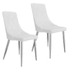Devo Mid-Century Modern Side Chair, in Faux Leather - Set of 2