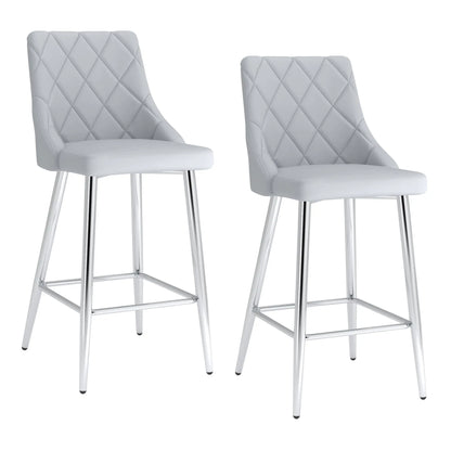 Devo Black Faux Leather Counter Stools With Chrome Legs – Set of 2