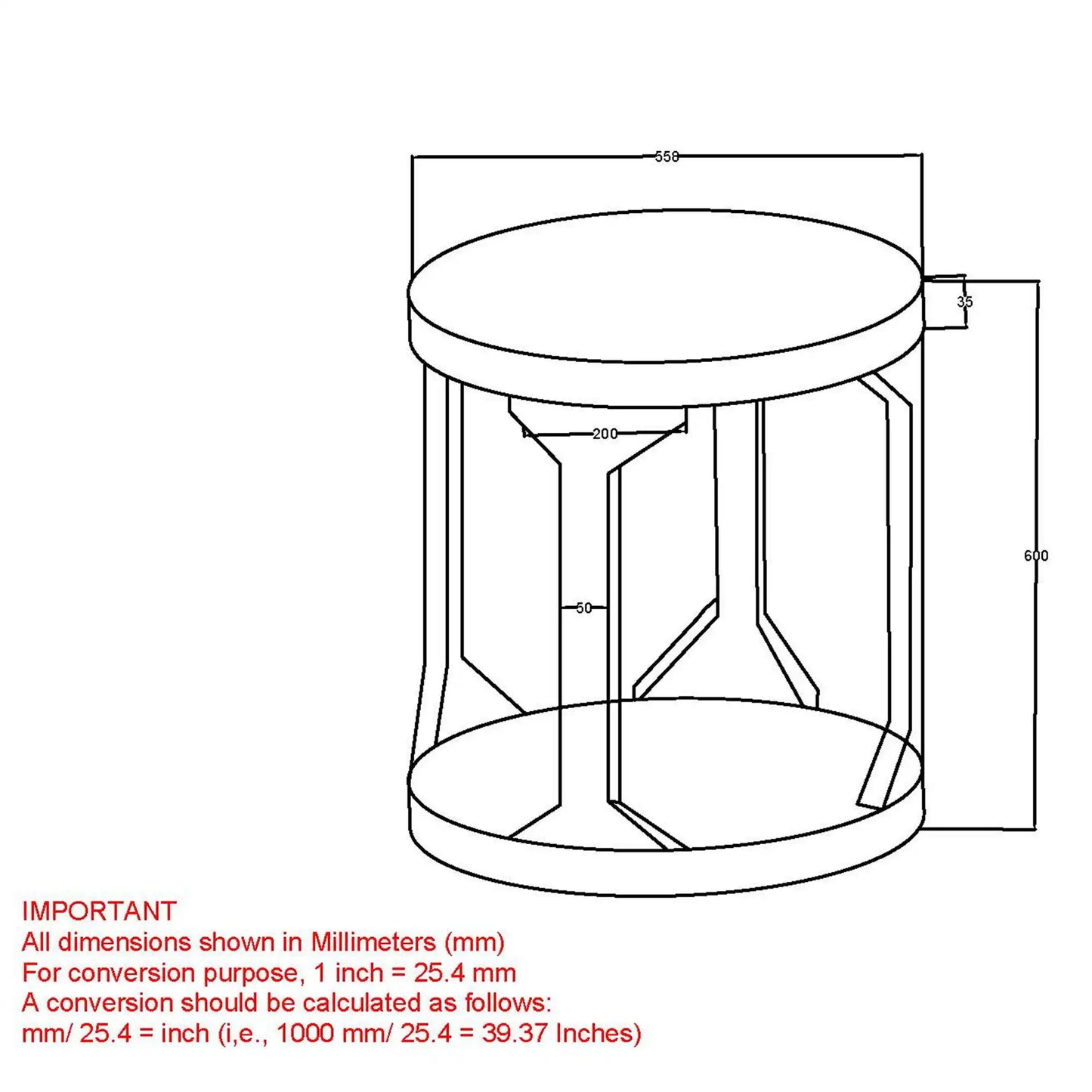 Avni Round Wooden Accent Table in Distressed Natural Finish