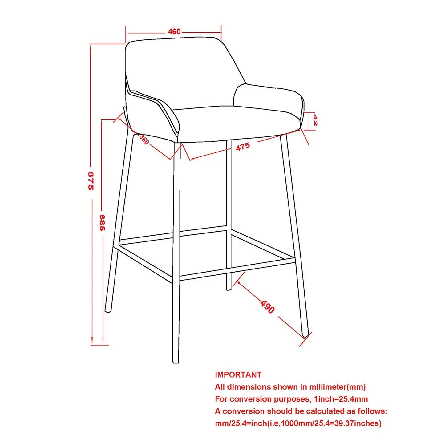 Baily 26" Faux Leather Counter Stools Set of 2