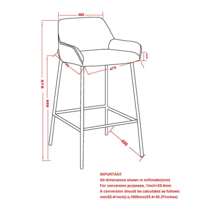 Baily 26" Faux Leather Counter Stools Set of 2