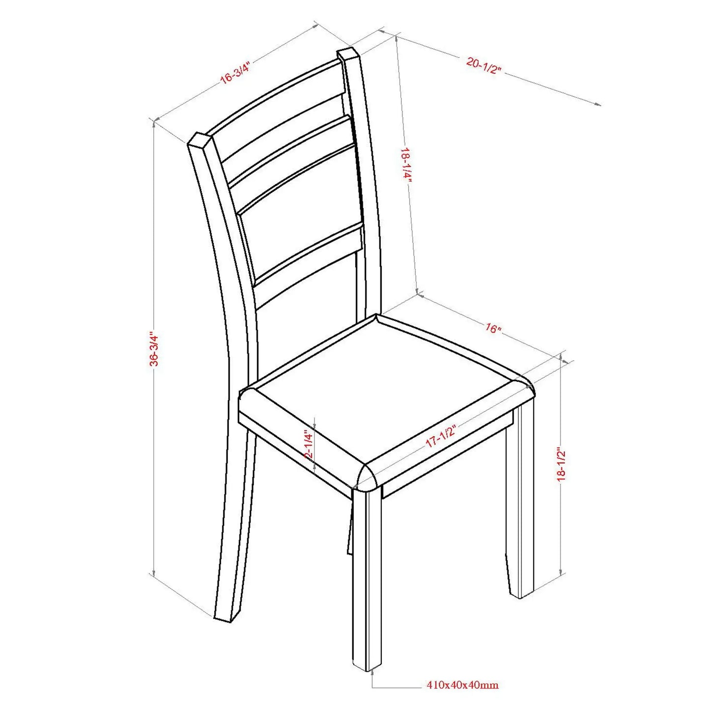 Conrad Modern Wood Dining Chairs Set of 2 – Beige Cushioned Upholstery