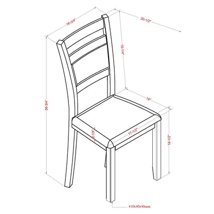Conrad Modern Wood Dining Chairs Set of 2 – Beige Cushioned Upholstery