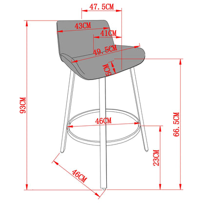 Fern 26 Swivel Counter Stools with Black Metal Frame - Set of 2