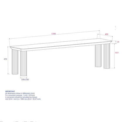 Sangra 51 Solid Mango Wood Dining Bench
