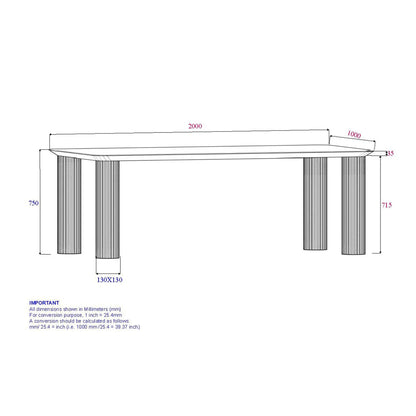 Sangra 79 Solid Wood Dining Table with Natural Finish