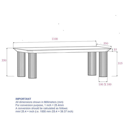Sangra Solid Wood Coffee Table – Natural Mango Wood