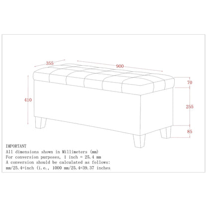 Winston Black Storage Ottoman Bench – Faux Leather & Deep Storage