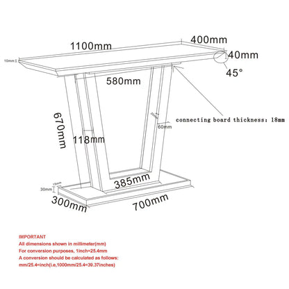 Forna Wood Console Table in Natural & Black For Entryway or Hallway