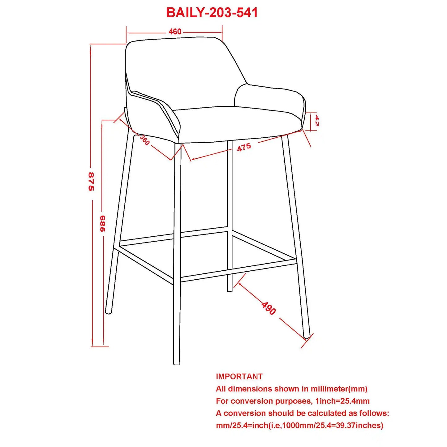 Baily Fixed Height Fabric Counter Stools Set of 2 – 26 Seat Height