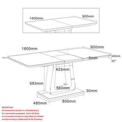 Extendable Dining Table – Corvus Grey Glass Modern Pedestal Table