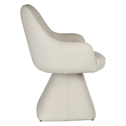 Caprese Swivel Dining Chair in Black Faux Leather – Contemporary Upholstered