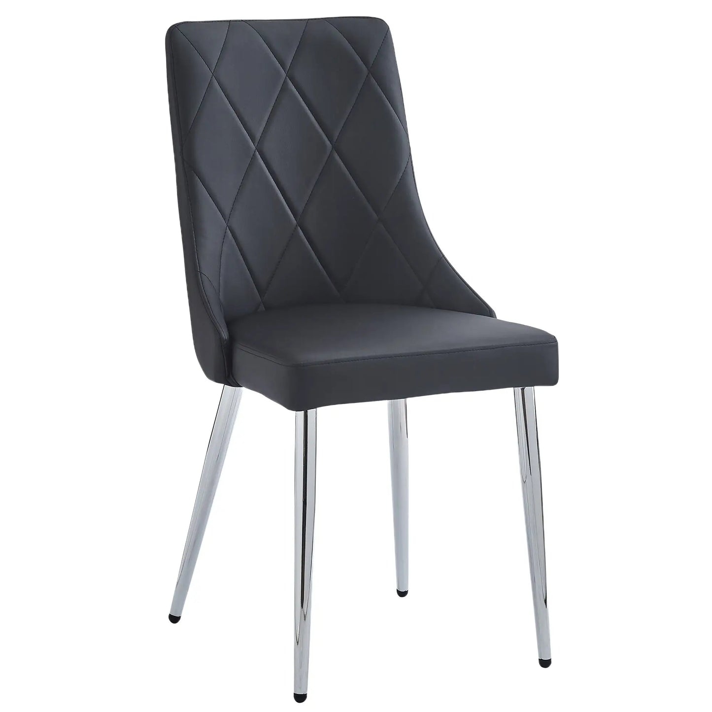 Gavin/Cortez 7pc Black Dining Table Set With Faux Leather Chairs