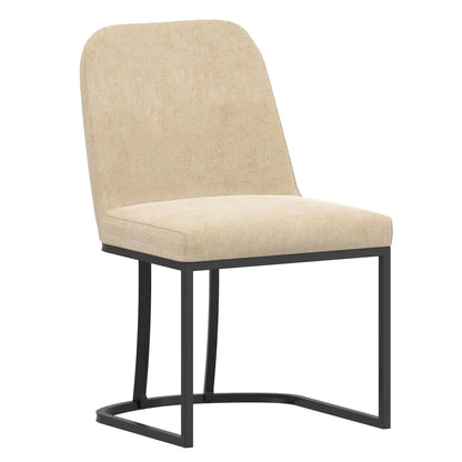 Dario Modern Dining Chairs – Black Metal Frame - Set of 2