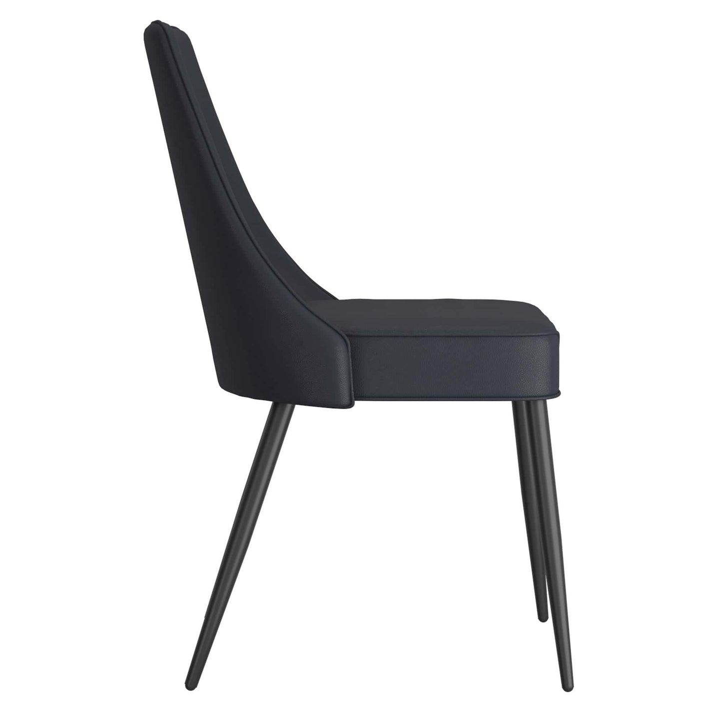Koda Faux Leather Dining Chairs with Black Metal Legs - Set of 2