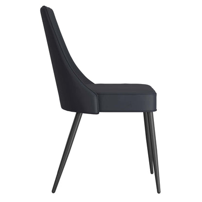 Koda Faux Leather Dining Chairs with Black Metal Legs - Set of 2