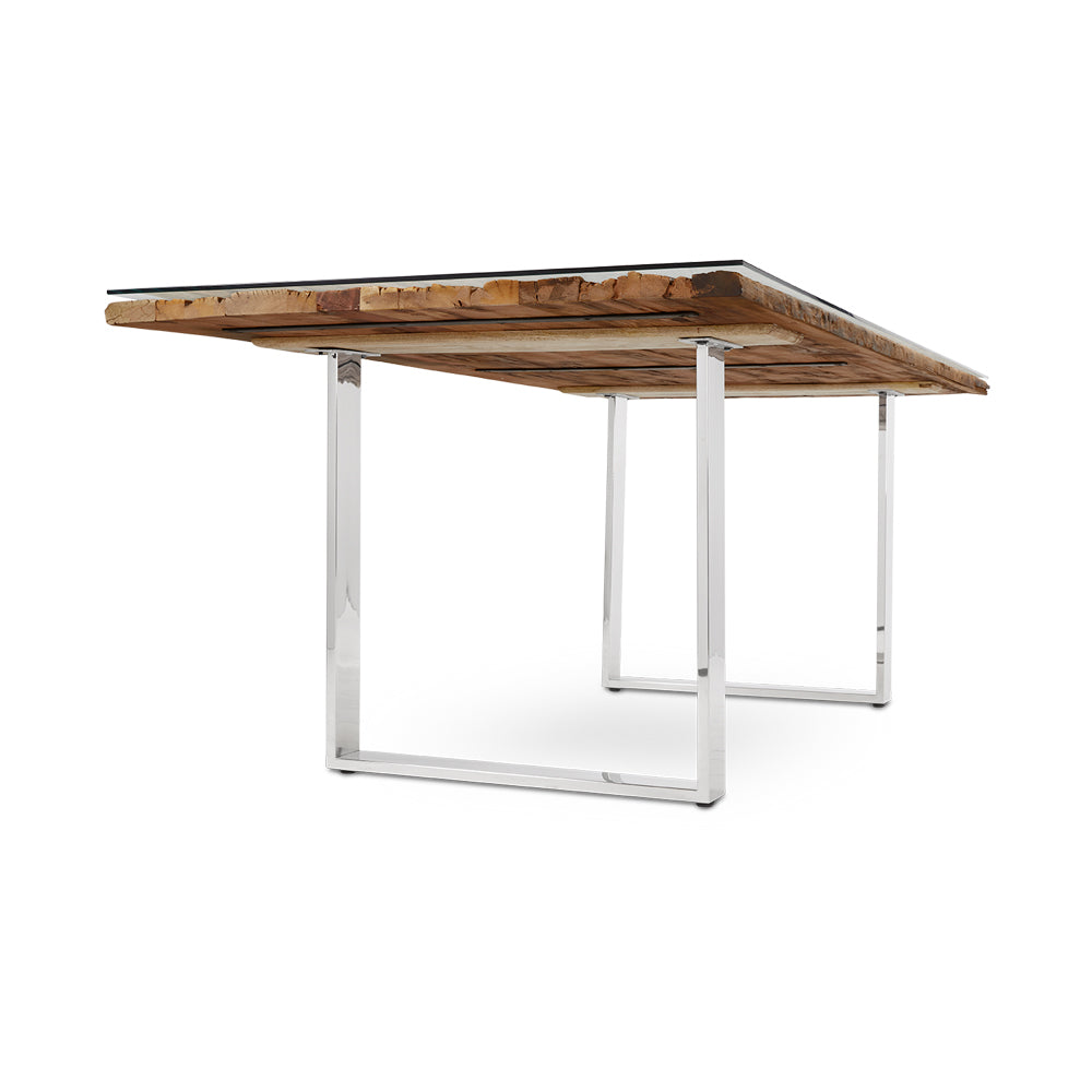 Rustic Reclaimed Wood Dining Table – Solid Railwood Top
