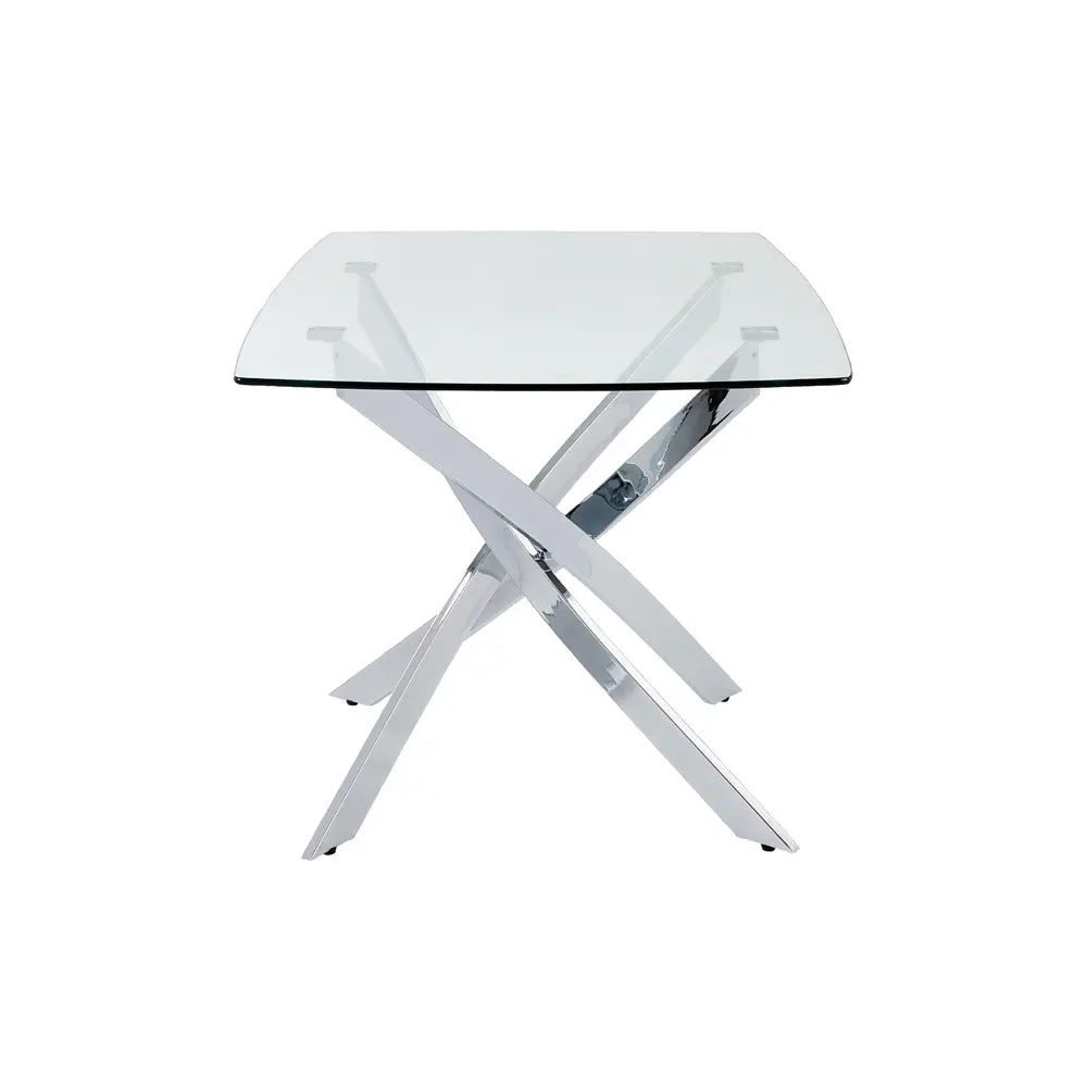 Victor Glass Dining Table – Modern Condo-Size Table with Chrome Base