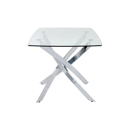 Victor Glass Dining Table – Modern Condo-Size Table with Chrome Base
