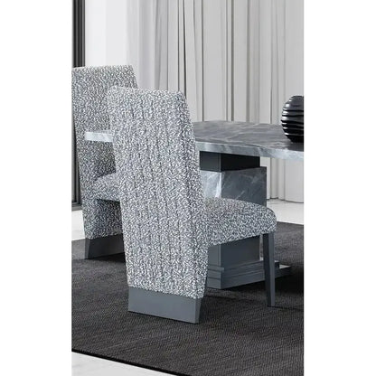 Dining chairs with textured backrests 