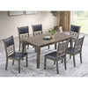 6-piece dining room set with black PU chairs