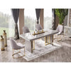 NEHIR 6-Piece Dining Set – Wood Painted Table with Metal Accents