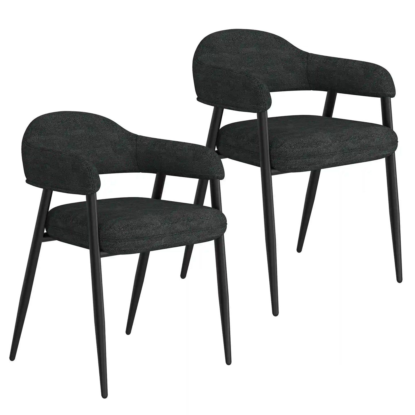 Stark/Archer 7pc Glass Dining Table Set – Modern Black Frame Table