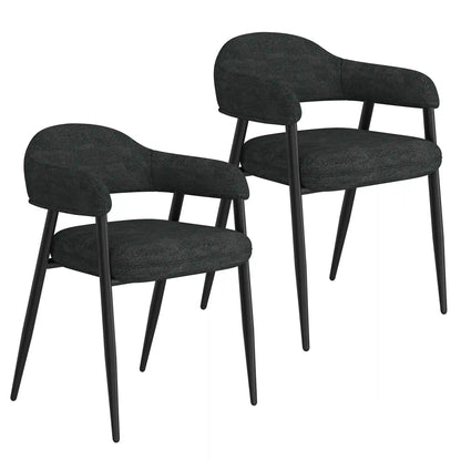 Stark/Archer 7pc Glass Dining Table Set – Modern Black Frame Table