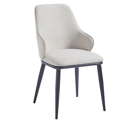 Beige chair with black legs on a white background
