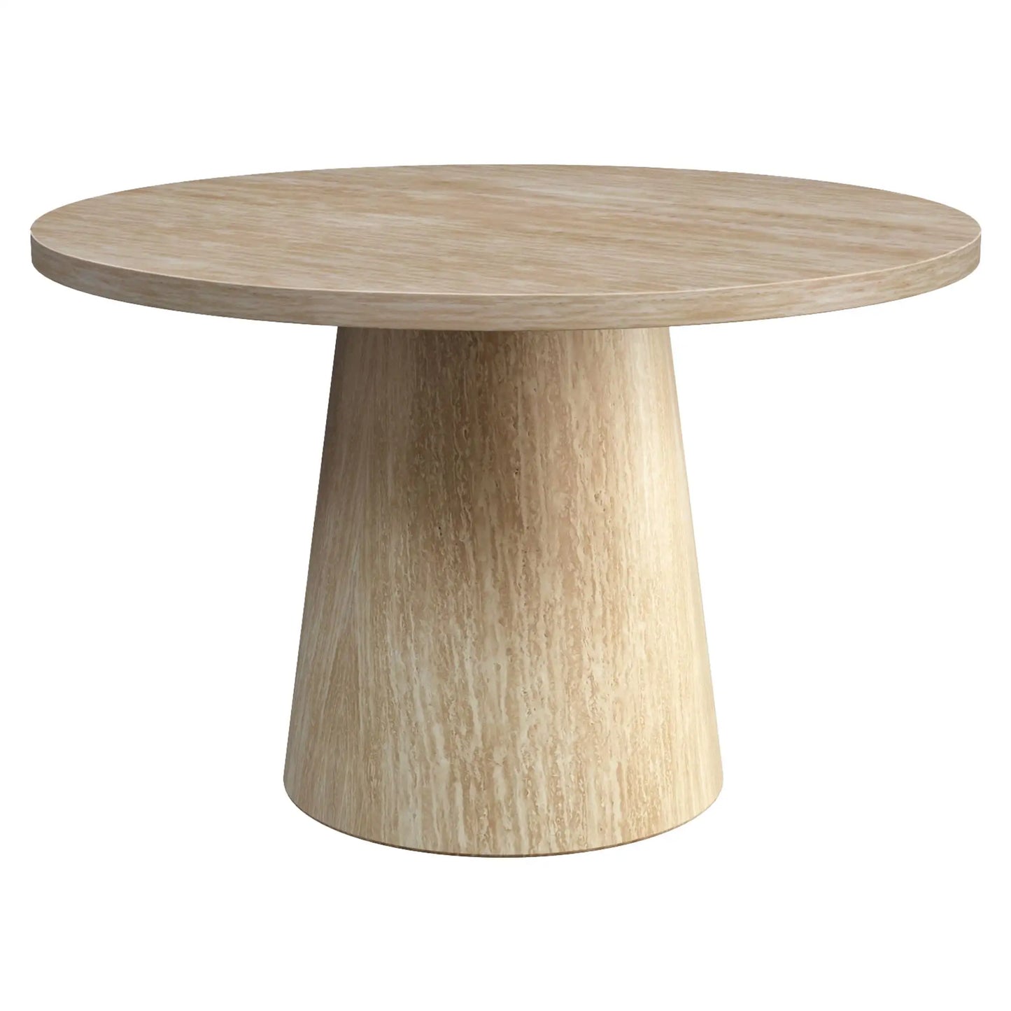 Godiva/Caprese Ivory 5pc Dining Set – Round Faux Stone Table