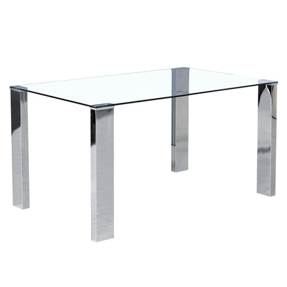 Frankfurt/Maxim 5pc Glass Dining Table Set – Chrome Frame Table