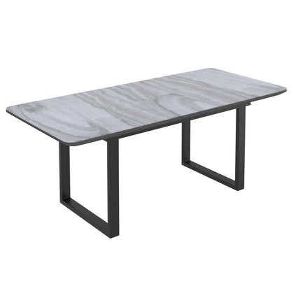 Gavin/Venice 7-piece Black Dining Table Set With  Beige Chairs