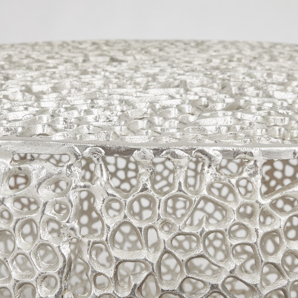 Dolce Silver Coffee Table – Handcrafted Solid Aluminum Statement Piece