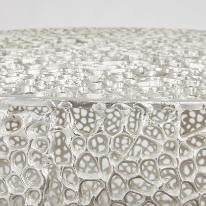 Dolce Silver Coffee Table – Handcrafted Solid Aluminum Statement Piece