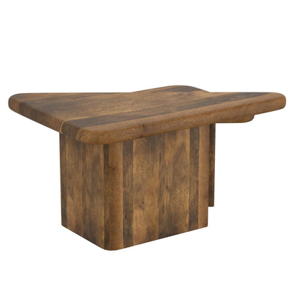 Draco 2pc Solid Wood Coffee Table Set - Nesting Triangular Tables