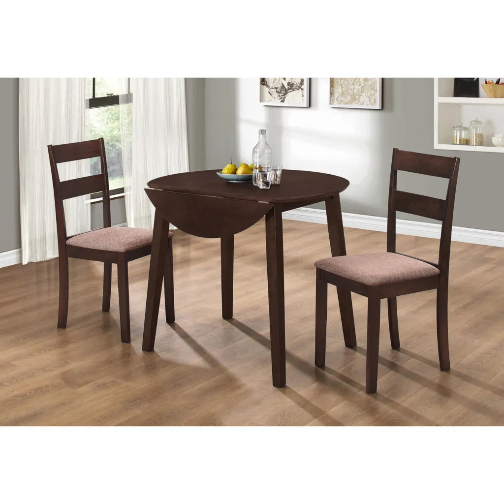  Drop Leaf Dining Set with  Fabric Cushioned Chairs
