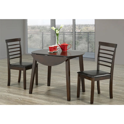 Drop Leaf Dining Set with PU chairs