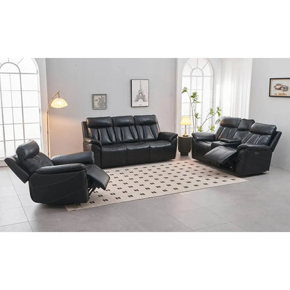 3PC Dual Power Recliner Set with USB & Console for living room