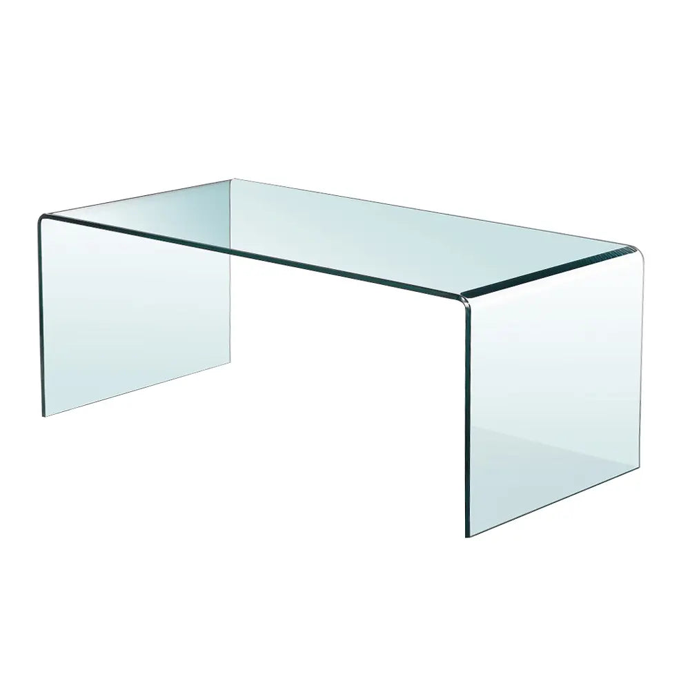 Elegant Bent Glass Coffee Table Canada With  12mm Curved Glass design, For Living Room