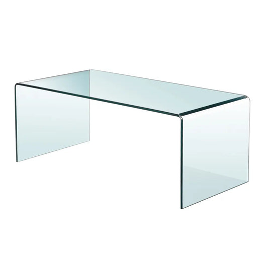Elegant Bent Glass Coffee Table Canada With  12mm Curved Glass design, For Living Room