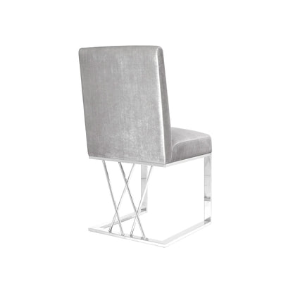 Elegant Martini Grey Velvet Dining Chair –  Luxe Modern Comfort