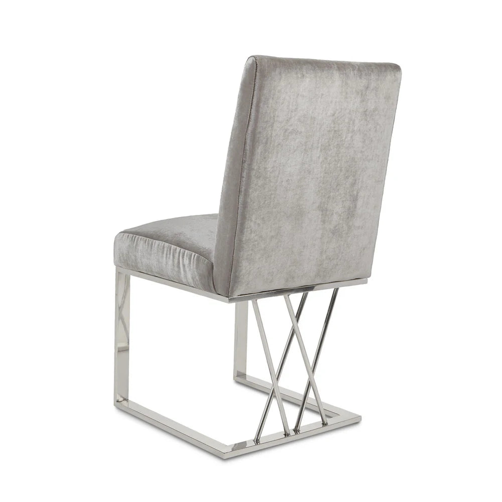 Elegant Martini Grey Velvet Dining Chair –  Luxe Modern Comfort