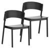 Elias Mid-Century Modern Dining Chairs, Set of 2 – Solid Oak with Curved Back