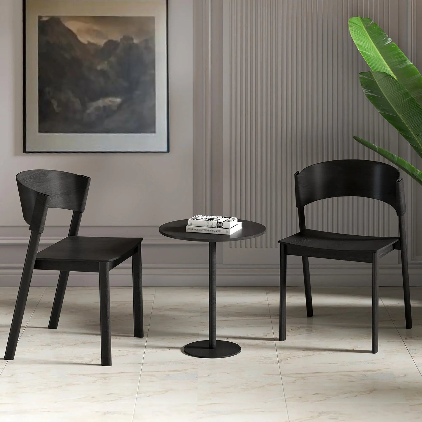 Elias Mid-Century Modern Dining Chairs, Set of 2 – Solid Oak with Curved Back
