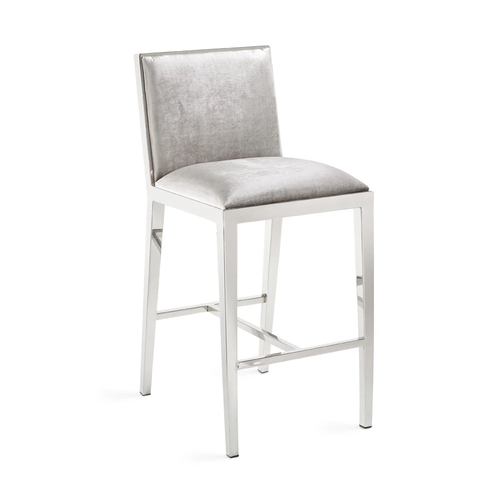 Emario Grey Velvet Counter Stool – Commercial Grade Seating