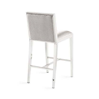 Emario Grey Velvet Counter Stool – Commercial Grade Seating