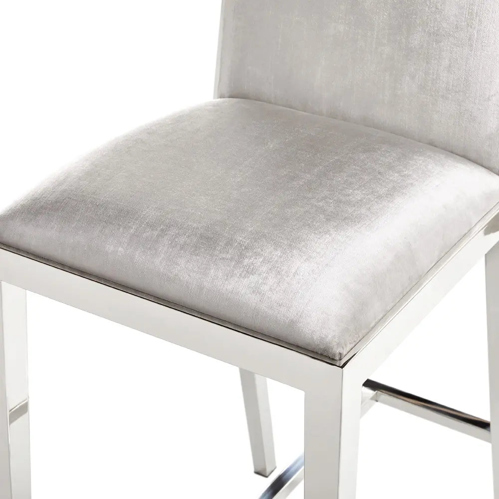 Emario Grey Velvet Counter Stool – Commercial Grade Seating