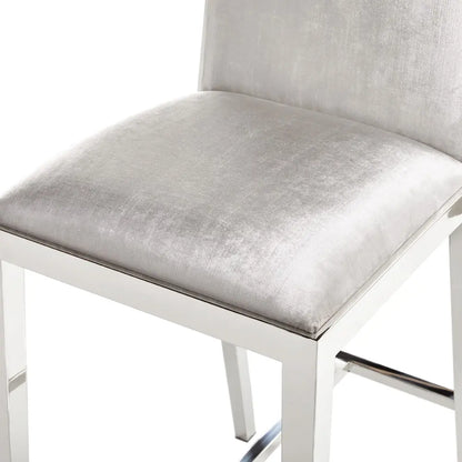 Emario Grey Velvet Counter Stool – Commercial Grade Seating