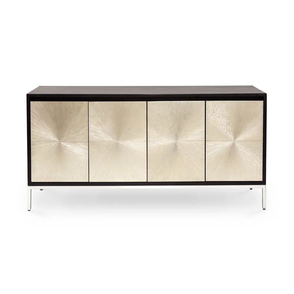 Embassy Silver Sideboard with Solid Mango Wood Cabinet